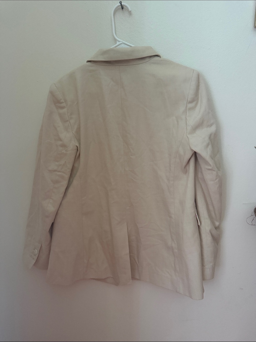 LOFT Cream Double-Breasted Tailored Blazer - Picture 3 of 5